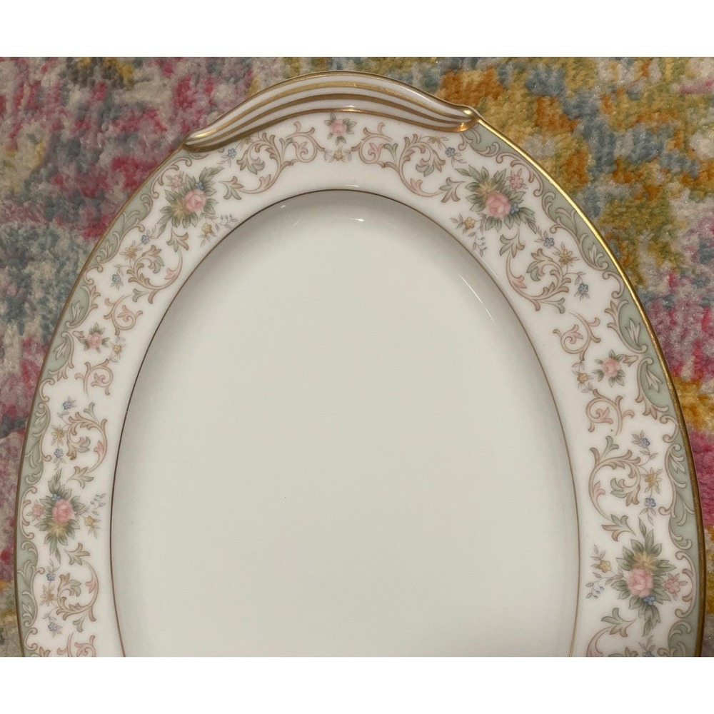 Vintage Shabby Chic Noritake China Oval Serving Bowl discontinued 5908 Flowers - Picture 12 of 12
